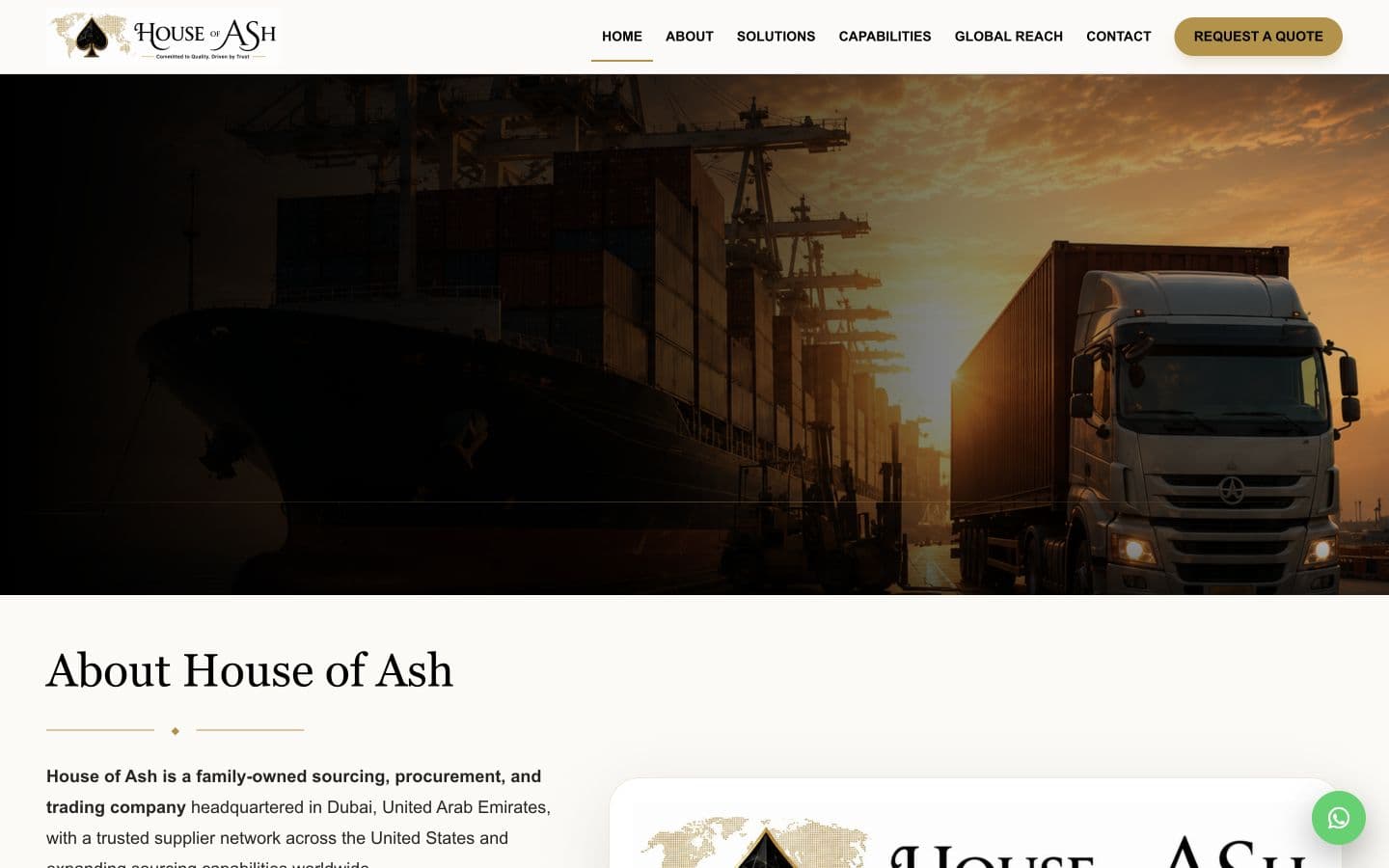 House of Ash Procurement website homepage